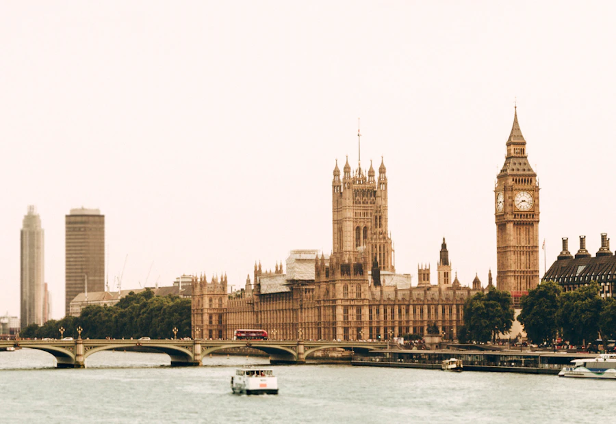 The Palace of Westminster and Big Ben under an overcast sky